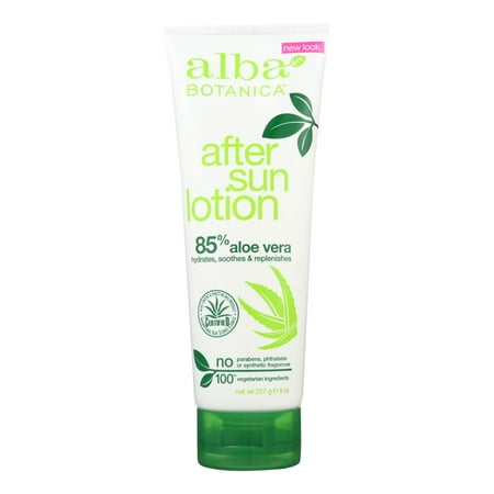 Alba Botanica - After Sun Lotion - 85% Aloe - 8 Oz - Pack of 2