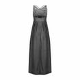 thumbnail image 5 of ZQUUVOU Women's Sequin Slip Maxi Dress V Neck Sparkly Formal Gown Sleeveless Mermaid Bridesmaid Evening Dress Black, 5 of 6