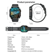 EIGIIS 1.96 Military Smart Watch Outdoor Tactical Sports Watch Fitness Activity Tracker Smartwatch for Men with iPhone Android