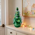 thumbnail image 1 of karymi Whimsical 7.28in Pink and Green Easter Christmas Tree Shaped Resin Ornament with Multicolor LED Lights Indoor Holiday Window Display Tabletop Centerpiece House Decor House Decor, 1 of 6
