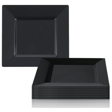 Black Plastic Dinnerware Kaya Collection - Black Plastic Square 10.75