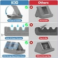 thumbnail image 6 of KDD Tablet Pillow Stand, iPad Tablet Stand Foldable Adjustable with Storage Bag & Stylus Mount, for Desk Bed Couch and Lap, Grey, 6 of 9