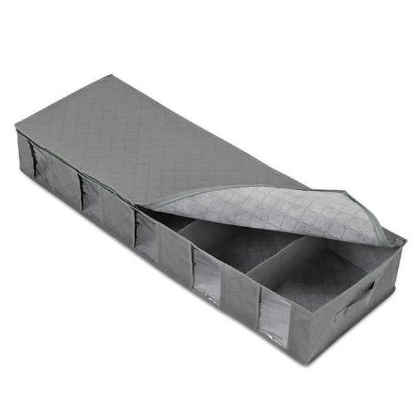 Organizador de ropa plegable debajo de la cama con tapas, contenedor de almacenamiento debajo de la cama con divisores ajustables, contenedores de almacenamiento debajo de la cama (gris 2)