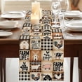 thumbnail image 3 of Farmhouse Checkered Burlap Cotton Table Runner 13x70 Inches Long, Rustic Retro Farm Life Assembling Farmhouse Table Runners, Outdoor Dining Tablecloths Decor for Baby Shower/Party/Wedding, 3 of 8