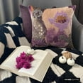 thumbnail image 3 of Toss Pillow Covers, Purple 20"x20" (50x50 cm) Throw Pillow Covers, Velvet Floal, Beaded & Printed Throw Pillows For Sofa, Abstract Pattern Modern Style - Flora N Fauna, 3 of 9