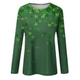 thumbnail image 4 of WREESH Women's 2025 St. Patrick's Day Long Sleeve Pullover Tops Irish Shamrock Graphic Tees for Casual and Festive, 4 of 5