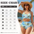 thumbnail image 6 of Garronmavis Women's High Waisted 2 Piece Bikini Set Tropical Palm Trees Twist Front Crisscross Tie Back Bathing Suits Tummy Control Thong Swimwear for Beach Vacation, 6 of 6