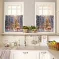 thumbnail image 4 of Christmas Deer Kitchen Curtains and Valances Set, Xmas Tree Ball Lights Snow Day Forest Snowscape Rod Pocket Window Valance Window Curtain Panels for Living Room Bedroom Laundry, 27.5x24in, 3 Pieces, 4 of 7