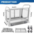 thumbnail image 3 of Heavy Duty Platform Truck  with Cage 40x24 Hand Truck, 2800lbs Capacity Metal Basket Cart with Wheels, 3 of 9