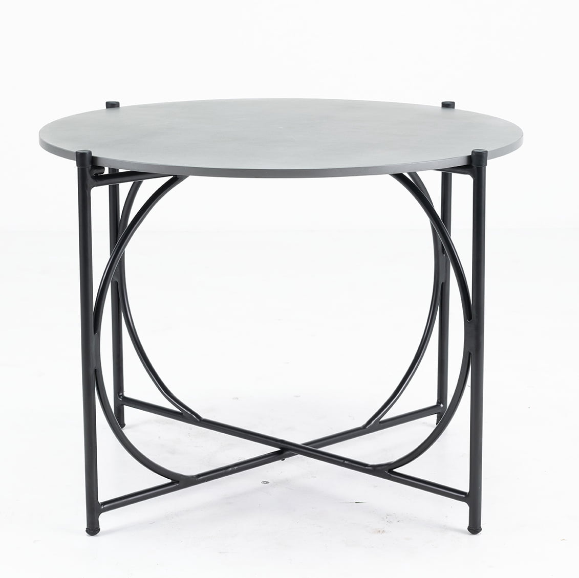 Alaterre Alburgh Outdoor 42" x 42" x 30" Round Aluminum Bistro Table, White/Black