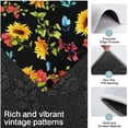 thumbnail image 3 of Black Colorful Flower Leaf Sunflower Pattern Kitchen Rugs Sets Of 3,Kitchen Runner Rugs Non Skid Washable,Decorative Kitchen Floor Mats for Kitchen,Sink,Laundry,17"x30"+ 17"x47" + 17"x59", 3 of 6