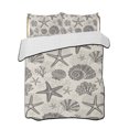 thumbnail image 2 of Quilts Twin XL Size, Grey Coastal Summer Soft Comforter Bedding Set for Bed, Coral Shell Starfish Nautical Beige Lightweight Quilted Bedspread with Pillow Cover(2 Pieces) for All Season, 68x98 Inch, 2 of 9