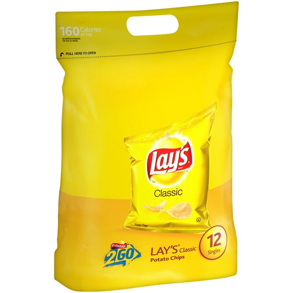 Lay's Classic Potato Chips, 12 count, 1 oz Bags