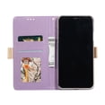 thumbnail image 3 of iPhone 11 Case 6.5", iPhone 11 Pro Max 6.5" Case, Allytech PU Leather Lace Pattern Folio Flip Kickstand Hand Wrist Strap Shockproof Cards Holder Wallet Case Cover for Apple iPhone 11 Pro Max,Purple, 3 of 5