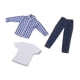 thumbnail image 4 of Traje de ropa para muñecos de hombre a escala 1/12, ropa para figuras de hombre a escala 1/12, ropa informal, traje de abrigo. azul largo, 4 of 9