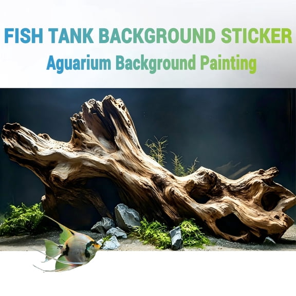 Aquarium Background Sticker, Ancient Trees Secret Realm Fish Tank Decorations, Front Self-Adhesive HD PVC Removable 2D Flat Sticker For Fish Tank & Reptile Terrarium