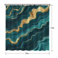 thumbnail image 5 of Teal Gold Marble Pattern Shower Curtain 72"x72" ,Bathroom Decorative Shower Curtains Set with 12 Hooks,Modern Waterproof Washable Shower Curtain, 5 of 6