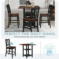 thumbnail image 3 of 5 Piece Dining Set with Double Shelf and four Chairs for Family Use, Dining Room Furniture, Black + Cherry, 3 of 7