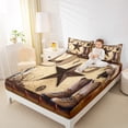thumbnail image 4 of Manfei Western Cowboy Full Size Sheets 4-Piece, Vintage Boots Hat Bed Sheets, Brown Rustic Farmhouse Sheet Sets, Ultra Soft Home Decor, 4 of 7