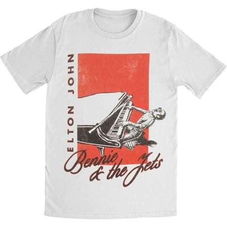 Elton John Men's Bennie and The Jets Slim Fit T-Shirt (Best Of The Bestest Bennie K)