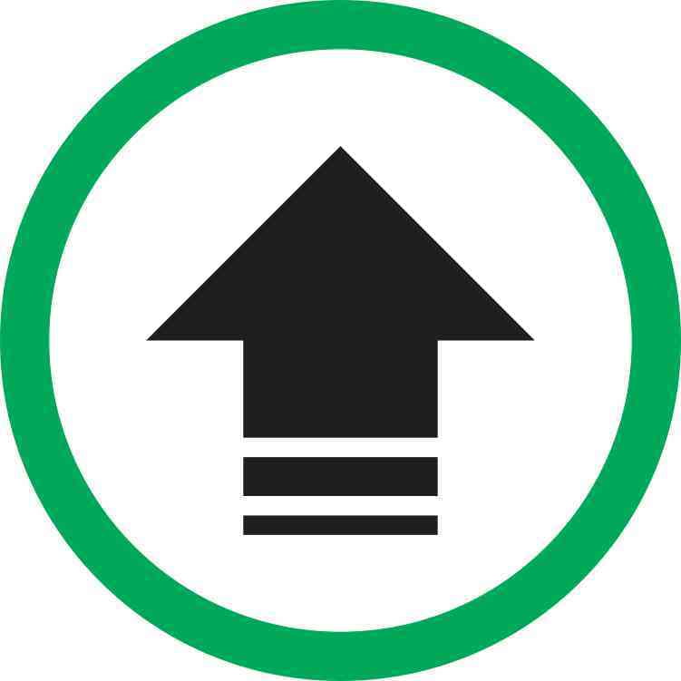 5in x 5in Circular Black Arrow Sticker