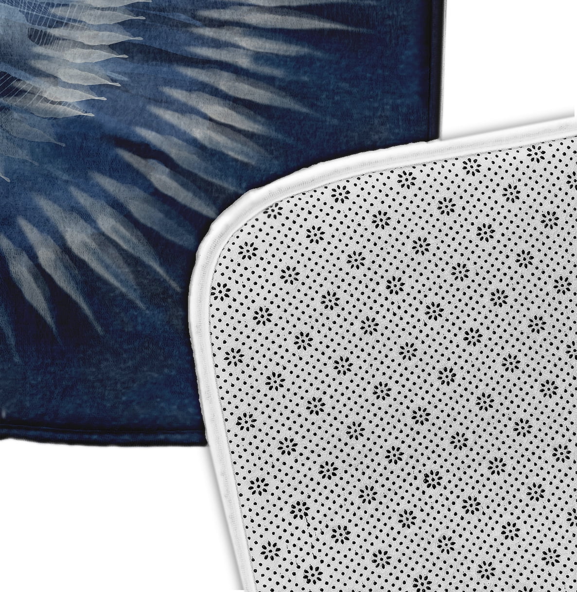Simply Daisy 34" x 21" Plush Microfiber Navy Shibori Burst Bath Mat