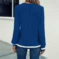 thumbnail image 7 of hoksml Women's Color Block V-Neck Sweater Lightweight Long Sleeve Knit Pullover Casual Soft Everyday Top for Women, 7 of 7