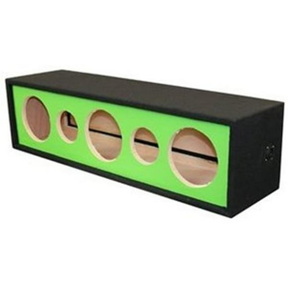Deejay LED D12H3TW2VYGRSIDE 12 in. 3 Horns 2 Tweeters Side Speaker Enclosure, Green