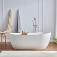 thumbnail image 5 of Cpingao 67" Solid Surface Oval Freestanding Bathtub, Contemporary Stone Resin Stand Alone Soaking Tub with Overflow and Pop Up Drain, One-Piece Molding Matte White 8828-1700, 5 of 7
