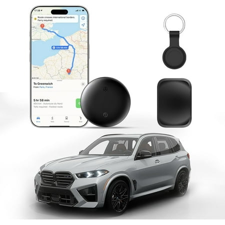 GPS Tracker for Vehicles, Works with Android & iOS Find My, No Monthly Fee or Subscription, Hidden Magnetic Car ng Device, Mini Smart Tags Finder for Motorcycles, Keys, Suitcases, Luggage