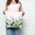 thumbnail image 2 of Green Blooms Floral Pillow Covers 16x16 Inch Decorative Throw Pillow Cover, Farmhouse Spring Flowers Botanical Sofa Pillowcases Accent Cushion Case Home Decor Bedroom Living Room, 2 of 6