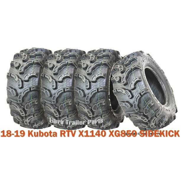 201819 Kubota RTV X1140 XG850 SIDEKICK Complete Set ATV tires 25x1012 Super Mud