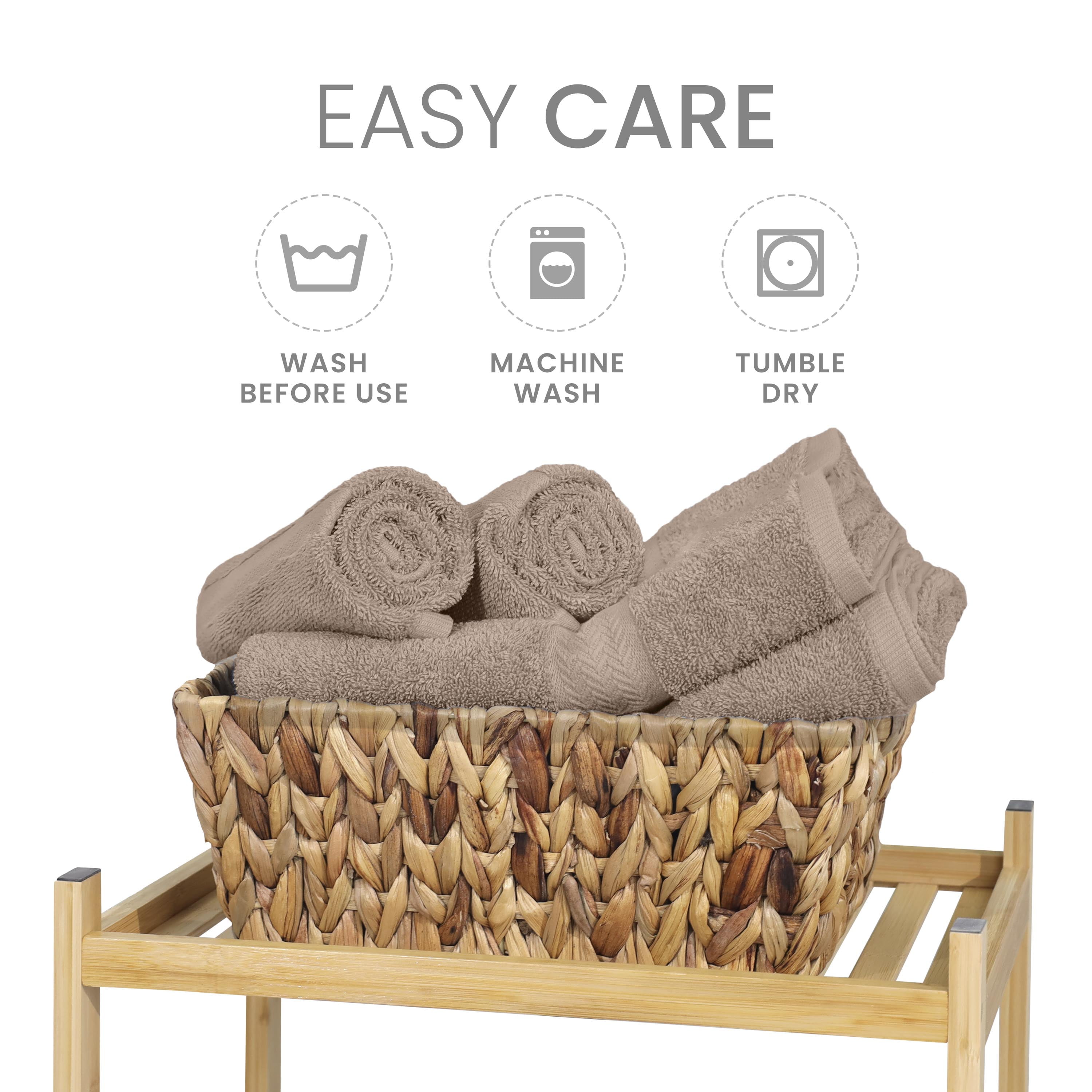 Martex Ringspun Solid Cotton 6-Piece Towel Collection, 2 Towels - 2 Hand Towels - 2 Washcloths, Sand Brown