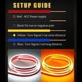 thumbnail image 2 of TOPKU 70" LED DRL Car Daytime Running Light 12V Flexible Waterproof Strip White Turn Signal Yellow Brake Flow Lights 2pcs (Amber and White), 2 of 4