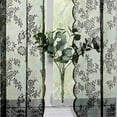 thumbnail image 4 of Black Lace Curtains for Bedroom Living Room 29 x 78-inch Long Vintage Floral Embroidered Sheer Voile Window Sets Durable Rose Lace Fabric Rod Pocket Curtain Drapes for Halloween Decoration, 1 Panels, 4 of 6