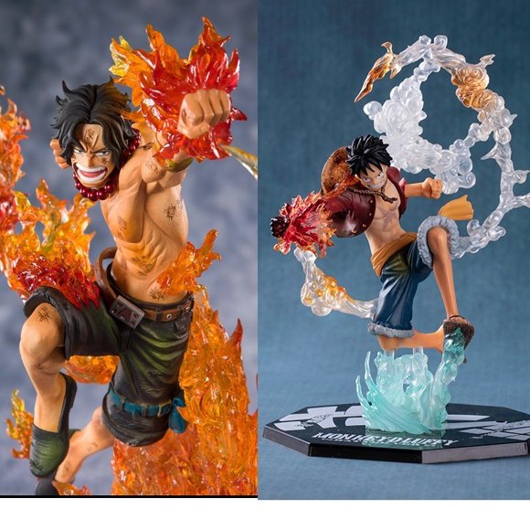 One Piece Luffy & Ace Figurine Set - Desktop Decoration Toys for Birthdays (7inch 2Pcs Sets)