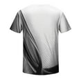thumbnail image 4 of HKEJIAOI T-Shirt d'Été à Manches Courtes pour Hommes avec Imprimé Dégradé et Bordure Rayée, Col Rond, 4 of 5