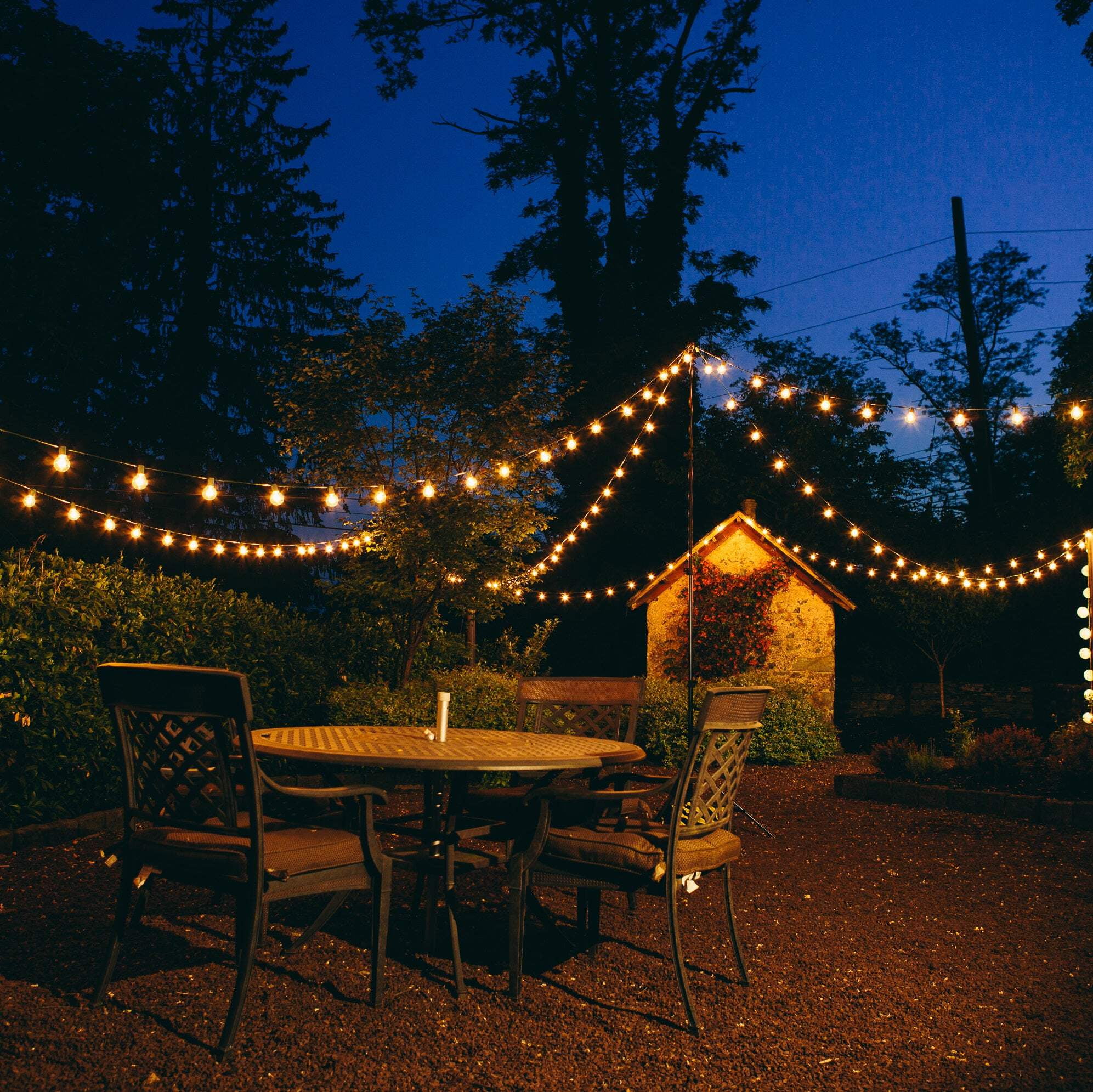 100 Foot White String Lights - G40 Clear Globe Bulbs (White Wire) - Outdoor Indoor String Lights for Wedding, Bistro, Market, Cafe, Bedroom and Tent Lighting