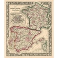 thumbnail image 3 of Mitchell 15x17 Black Modern Framed Museum Art Print Titled - Europe France Spain Portugal - Mitchell 1862, 3 of 5