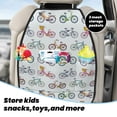 thumbnail image 4 of Bike colorful print Mats Back Seat Protectors, Car Seat Protector Vehicle Organizers Waterproof Cover Back Seat Cover for Kids with 3 Storage Pockets 2 Pack, 4 of 5