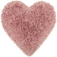 thumbnail image 1 of HomeRoots 386390 Coussin d'Accent en Forme de Cœur Rose Shag, 1 of 1