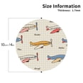 thumbnail image 2 of Fuzoiu Striped Vintage Planes Print Leather Coasters Set,Drink Coasters Set of 4,for Tabletop Protection, Durable PVC Coasters,Home Décor and Housewarming Gift-Round Shape, 2 of 6