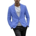 thumbnail image 2 of Aayomet Mens Suit Jacket Big and Tall Solid Color Pockets Lapels Buttons Suits Jackets (Blue, M), 2 of 5