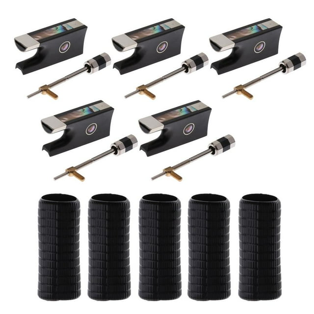 5 Pcs Ébène 4/4 Violon Nœud Grenouille + 5 Pcs Qualité 4/4 Peau de Violon Pièces de Violon