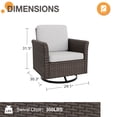 thumbnail image 4 of COOS BAY Harbor Retreat Mix Brown Rattan Wicker Outdoor Patio Swivel Glider Rocking Chairs with Curved Armrest, Beige Cushions, Set of 2, 4 of 10