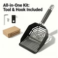 thumbnail image 4 of FancyKitty Heavy Duty Metal Cat Litter Scoop with Solid Wood Handle - [Small Holes] for Clay & Fine Clumping Litter - Non-Stick Deep Sifter, 4 of 9
