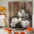 thumbnail image 3 of Pastoral Pumpkin Shower Curtains for Bathroom, White Pumpkin Flowers Fall Vintage Waterproof Fabric Shower Curtain for Bathroom Bathtub Decoration, Machine Washable, 54x"78", 3 of 9