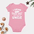 thumbnail image 4 of Drink Til I Pass Out Like My Uncle Baby Bodysuit – Funny Infant One-Piece for Boys Girls, Newborn Gift Outfit Pink-style 18months, 4 of 7