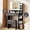 B Black-with Chair, variant on Vanity Set with Mirror and Lights, Akaber Small Makeup Vanity Desk with Stool, Charging Station, Compact Black Vanity with LED Strip