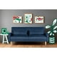 thumbnail image 1 of Sofá Cama Makora Anicka con Memory Foam Color Azul Lino Respaldo Reclinable de 3 Posiciones, 1 of 7